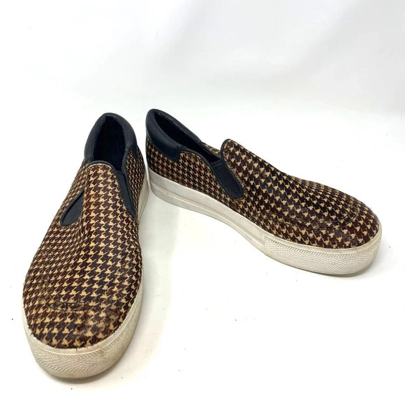 ASH Jam Houndstooth Check Pony Hair‎ Platform Sneaker Size 41 / US 10 - Picture 3 of 11